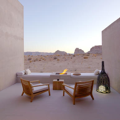 Amangiri patio with a view